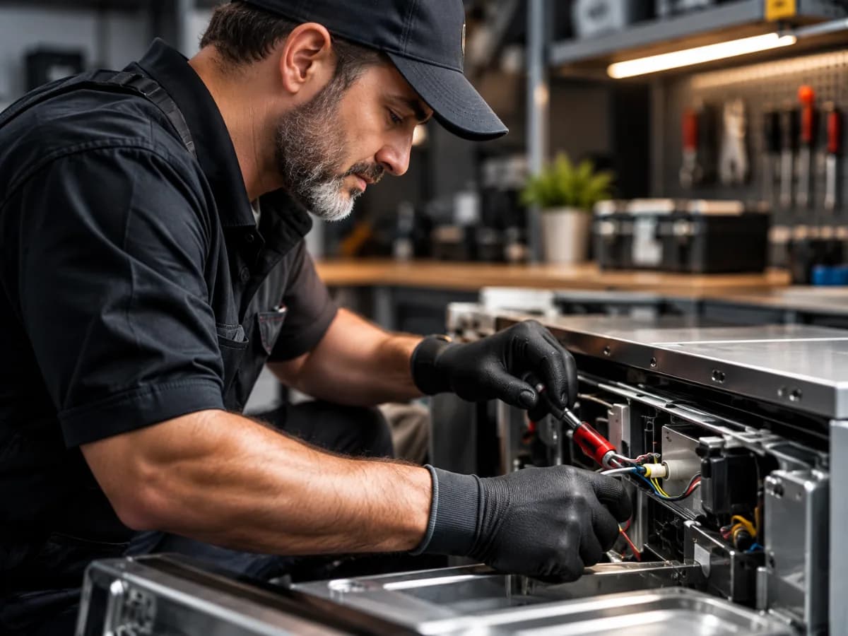 Atelier de techniciens en électroménager